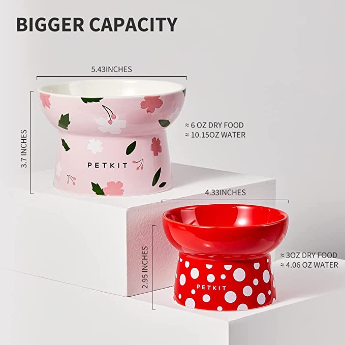 Japanese Style Ceramic Food Bowls for Cat and Dog (Large)