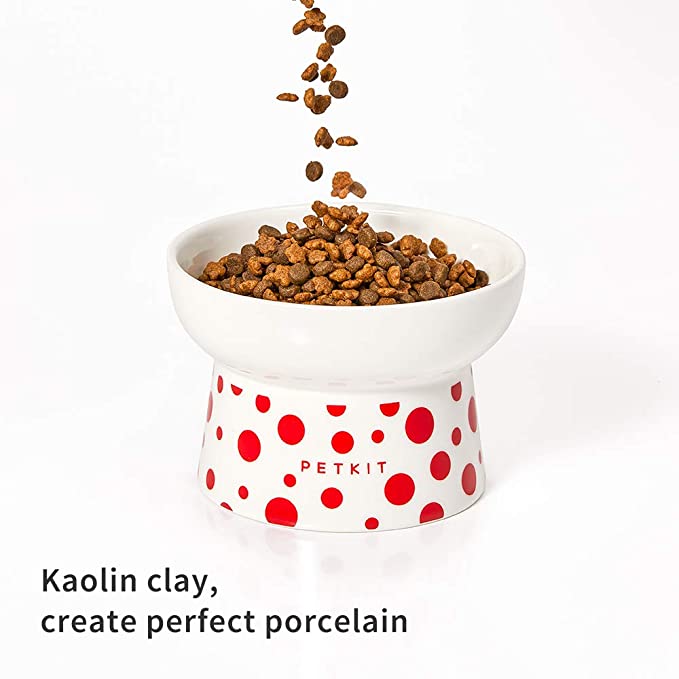 Japanese Style Ceramic Food Bowls for Cat and Dog (White)