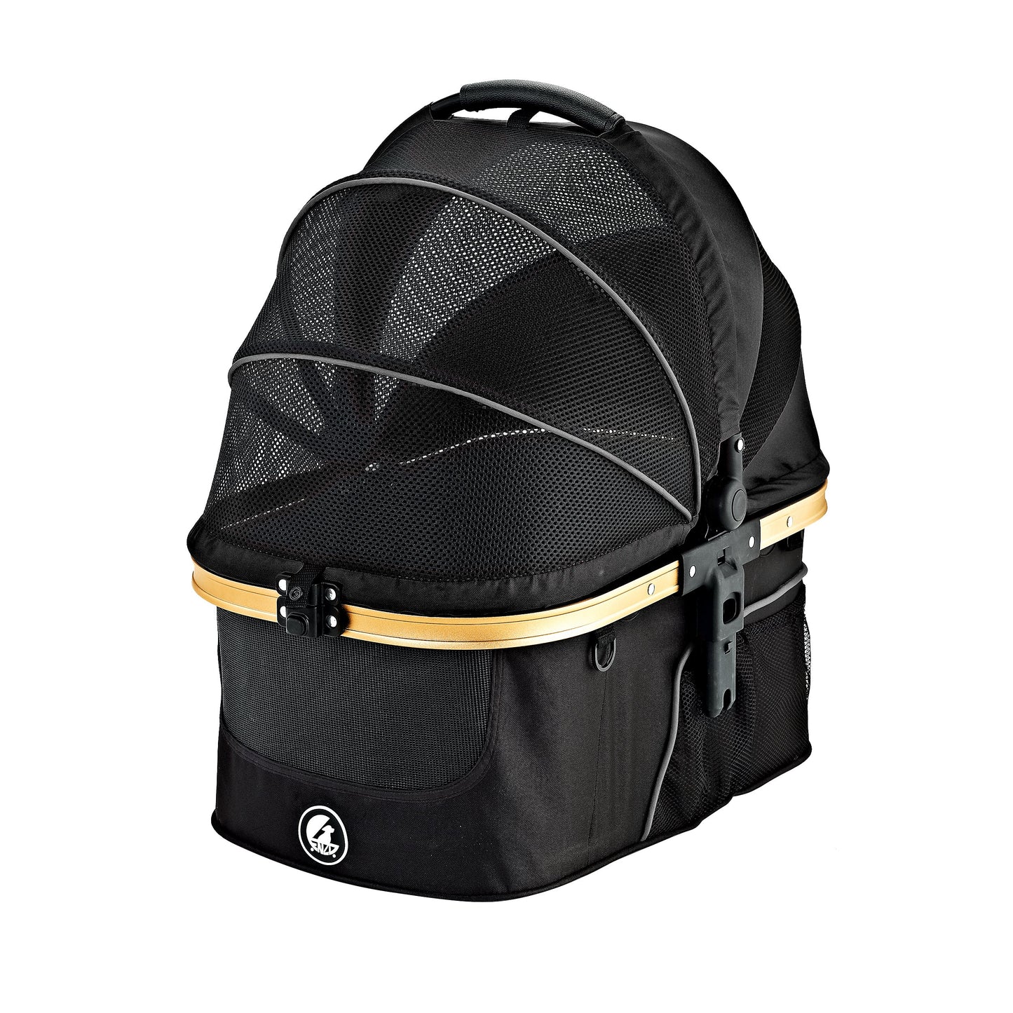 Monza Luxury 3-in-1 Travel Pet Stroller: Ultimate Convenience for Small/Medium Dogs & Cats - Detachable Carrier, Pump-Free Tires, Aluminum Frame!