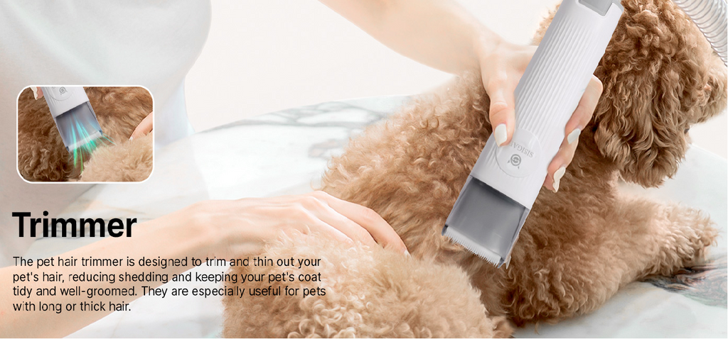 SISIGAD Pet Grooming Kit & Vacuum for Dogs / Cats | Vacuum for Pet Hair