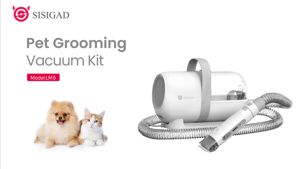 SISIGAD Pet Grooming Kit & Vacuum for Dogs / Cats | Vacuum for Pet Hair