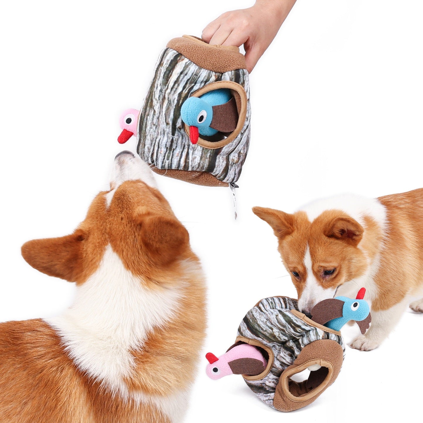 Dog IQ Toy "Tree Stump Bird House"