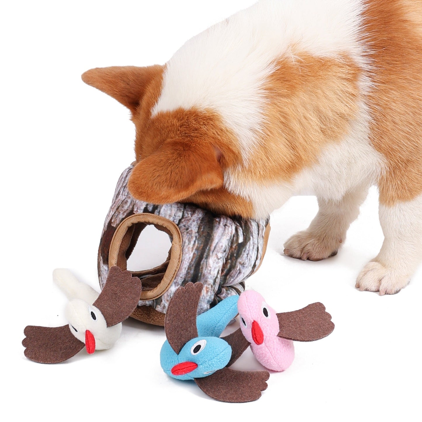 Dog IQ Toy "Tree Stump Bird House"
