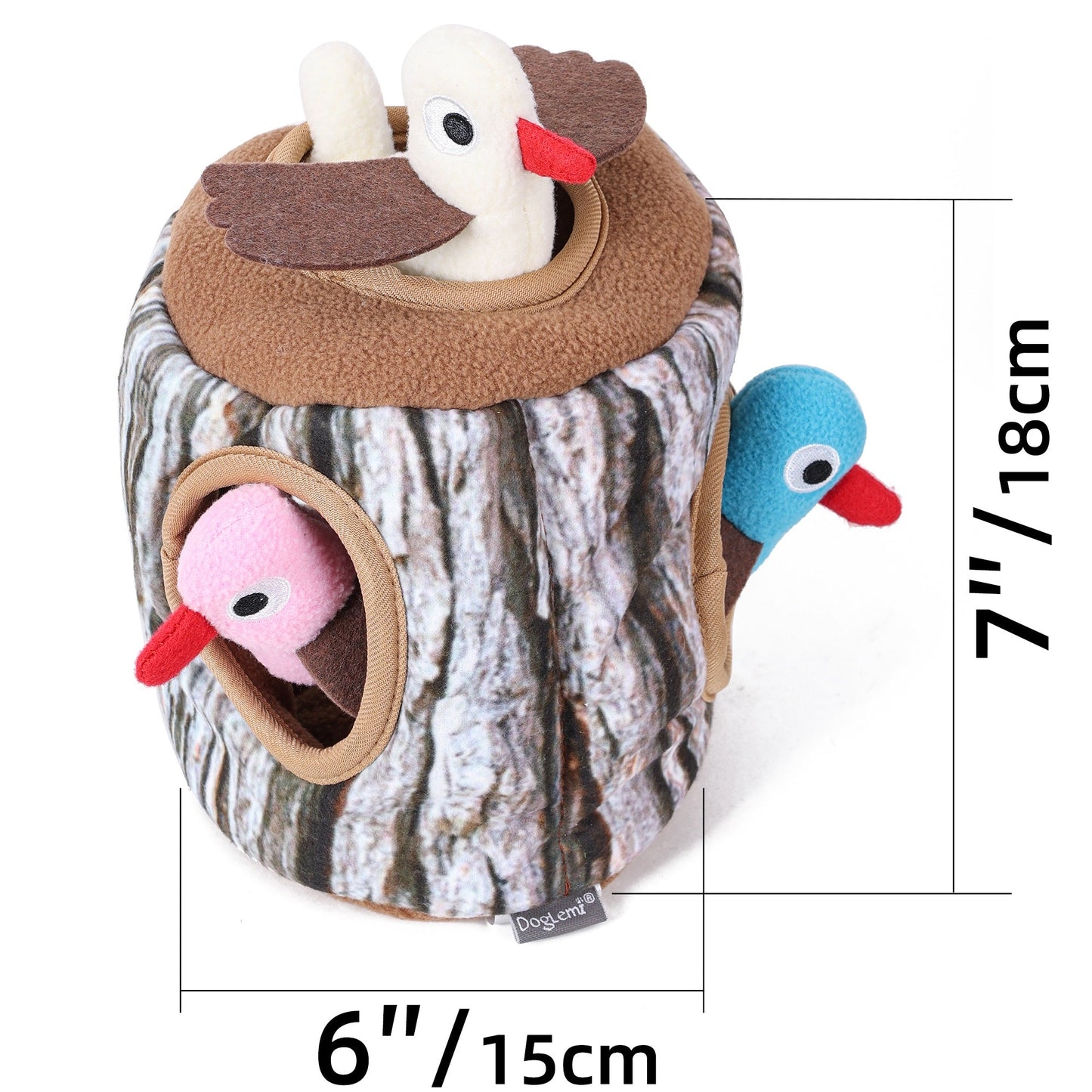Dog IQ Toy "Tree Stump Bird House"
