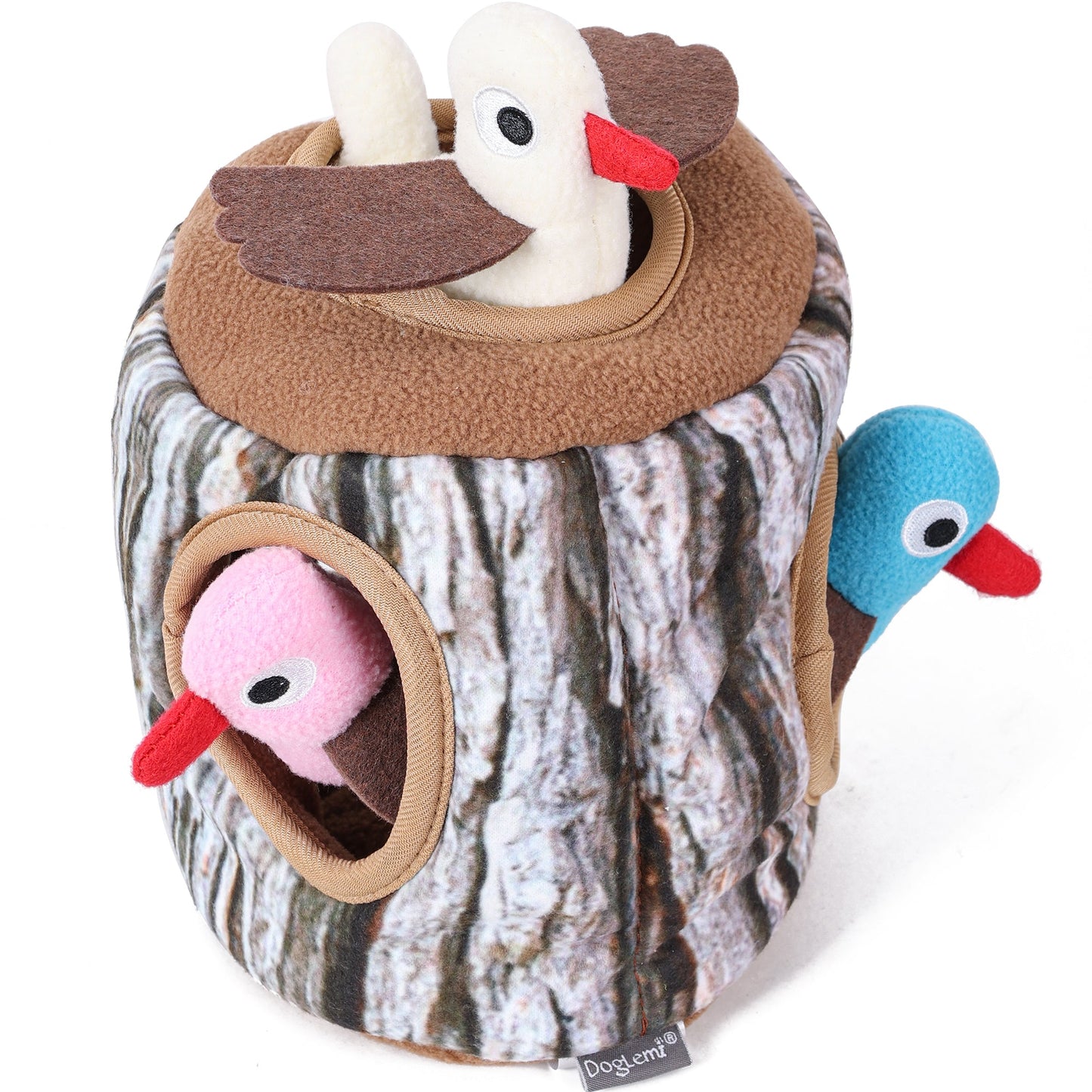 Dog IQ Toy "Tree Stump Bird House"